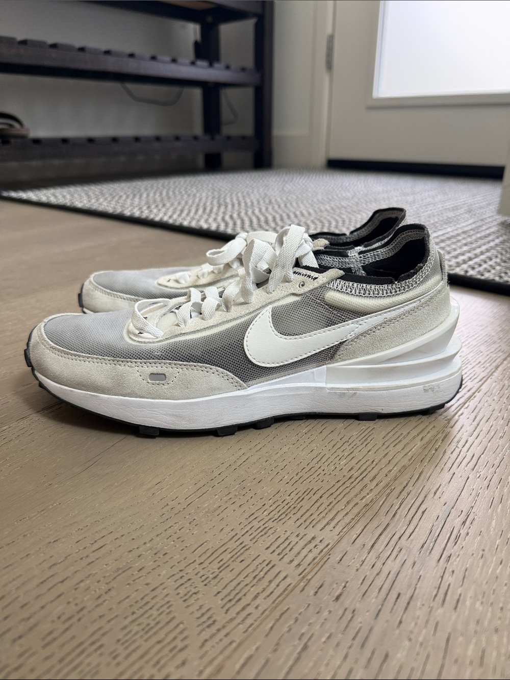 Nike White and Light Gray Low-Top Sneakers